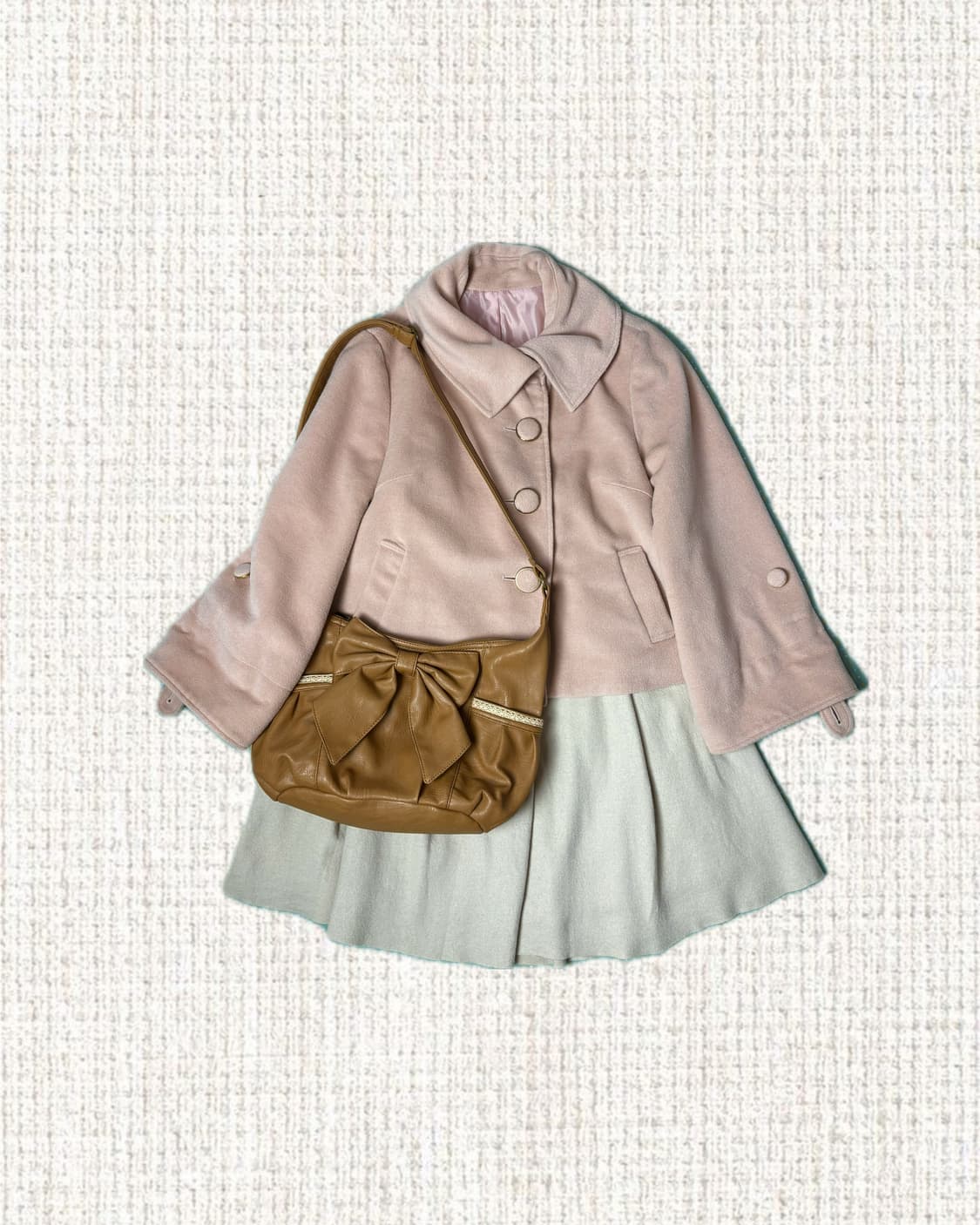 핑크 베이지 숏 코트 상품이미지1