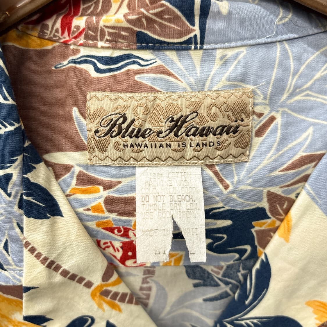 90s 블루하와이 폴리네시아 테마 프린팅 알로하셔츠 N1274 상품이미지7