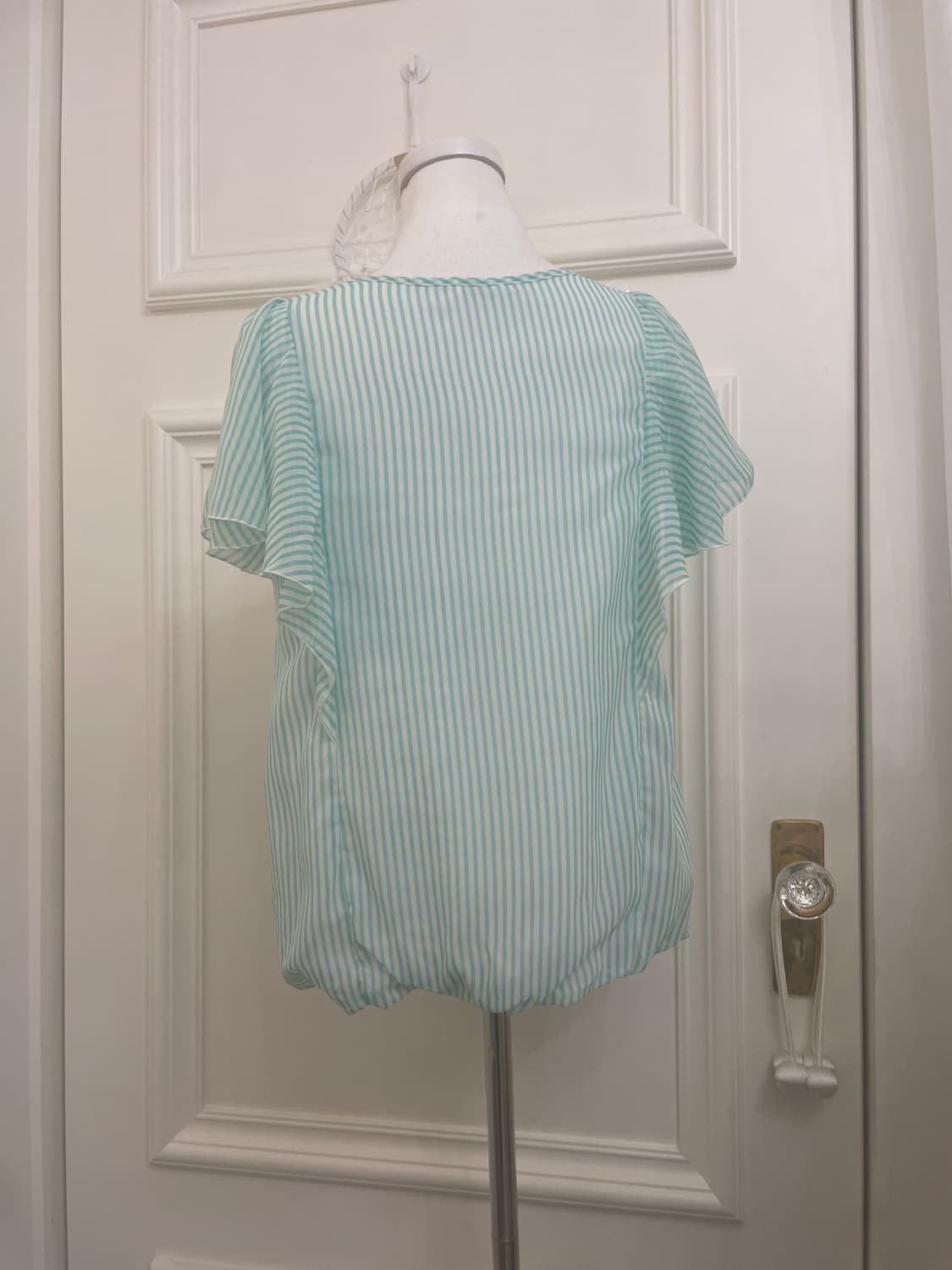 mint stripe ruffle summer blouse(size-L) 상품이미지3