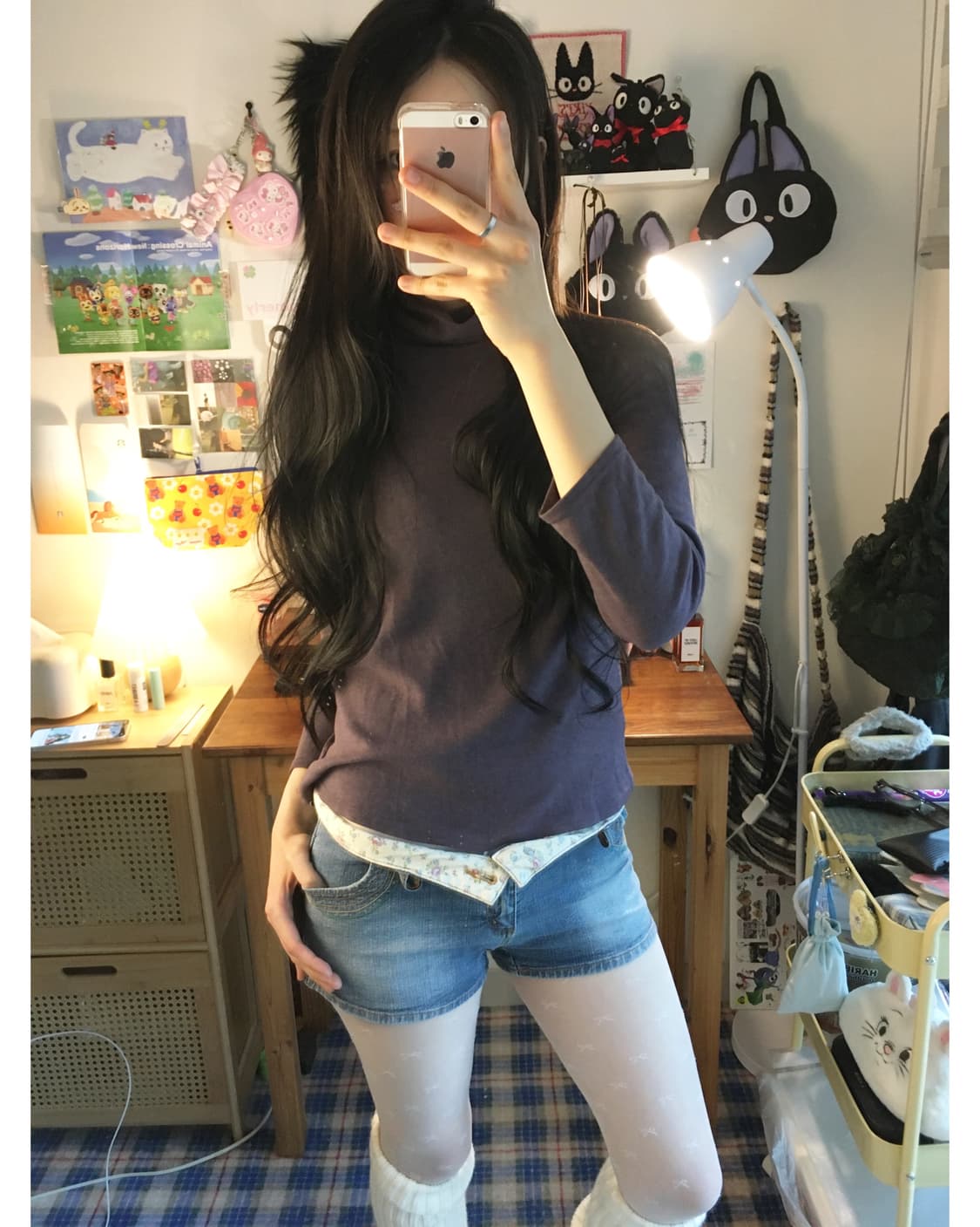 vintage soft turtle neck dusty purple 상품이미지1