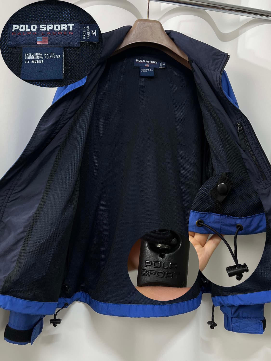 90's 폴로스포츠 로얄블루 윈드브레이커 스포츠맨 자켓 상품이미지3