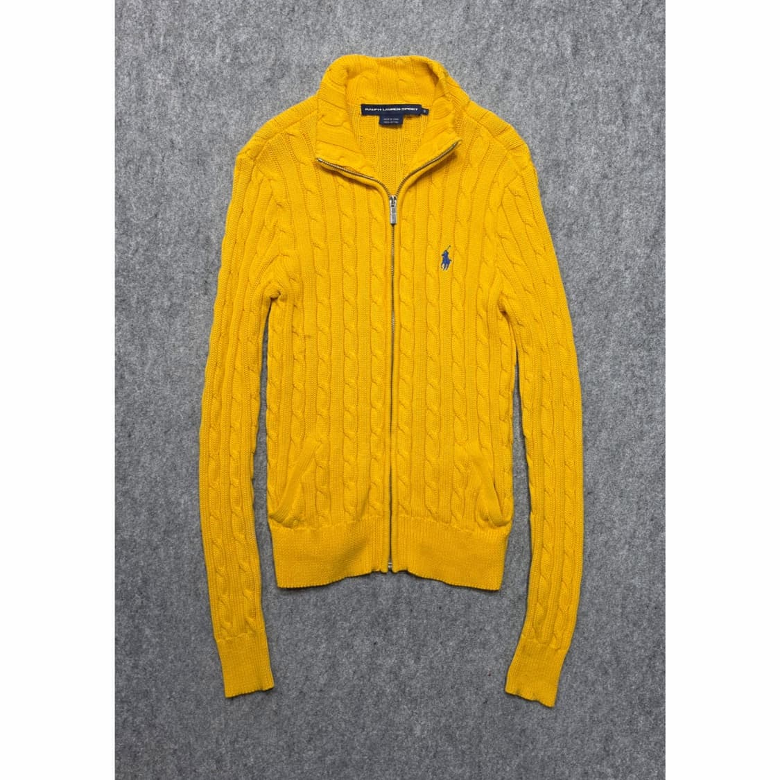 폴로 랄프로렌 스포츠 꽈배기 케이블 니트 집업 옐로우 S 상품이미지1