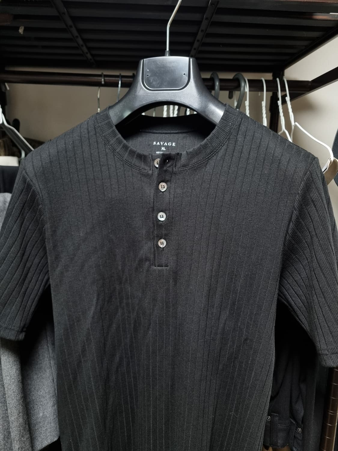 세비지 헨리넥 저지 반팔 새상품 XL 상품이미지1
