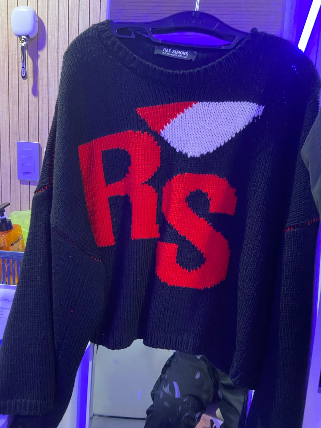 라프시몬스 자카드 rs 크롭니트 상품이미지3