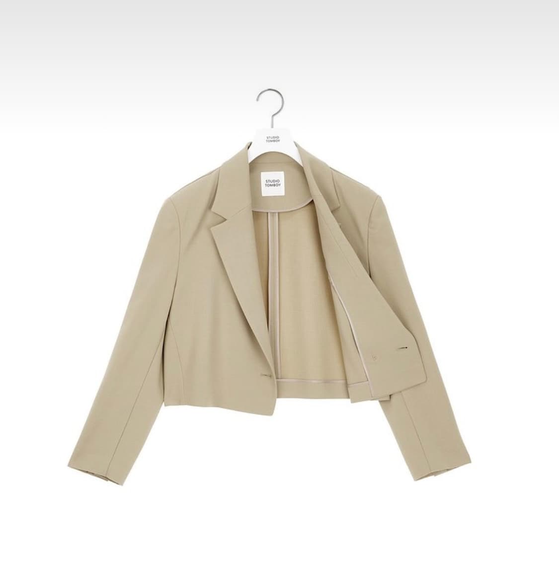 [Studio Tomboy]스튜디오톰보이 크롭 원버튼자켓(베이지) 상품이미지4