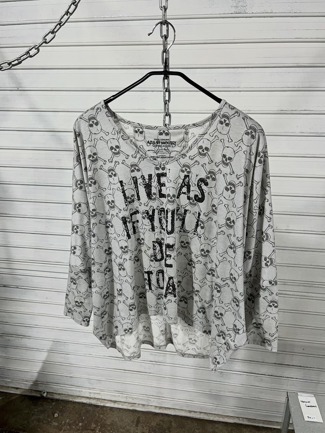 Moussy skull long tee 상품이미지1