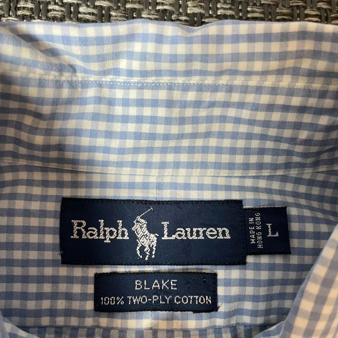 폴로 랄프로렌 블루체크 코튼 셔츠 L 상품이미지4