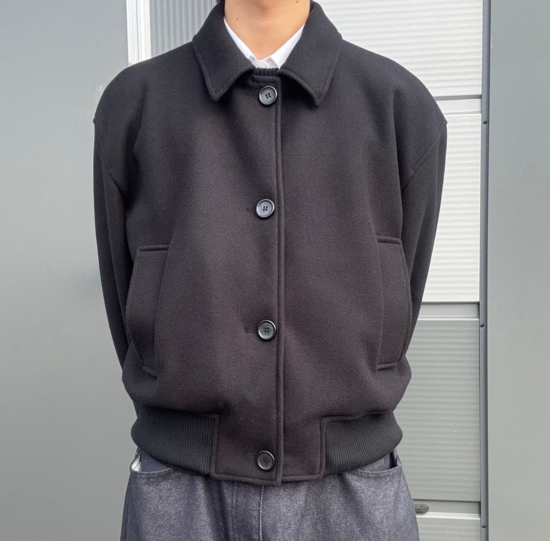 홀리스 바시티 크롭 자켓 black 상품이미지1