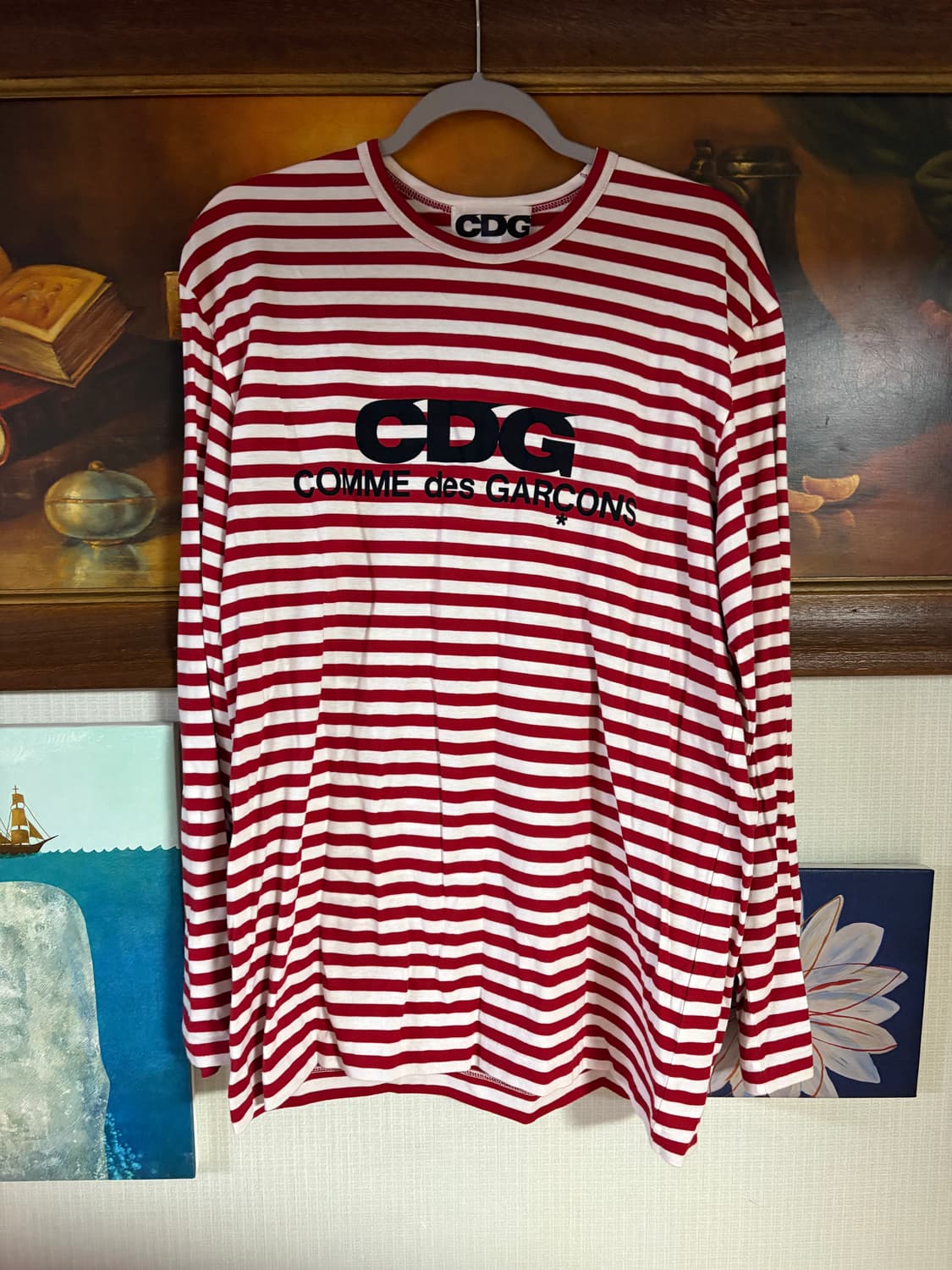 CDGCDGCDG 롱스트라이프 레드 2XL 상품이미지2