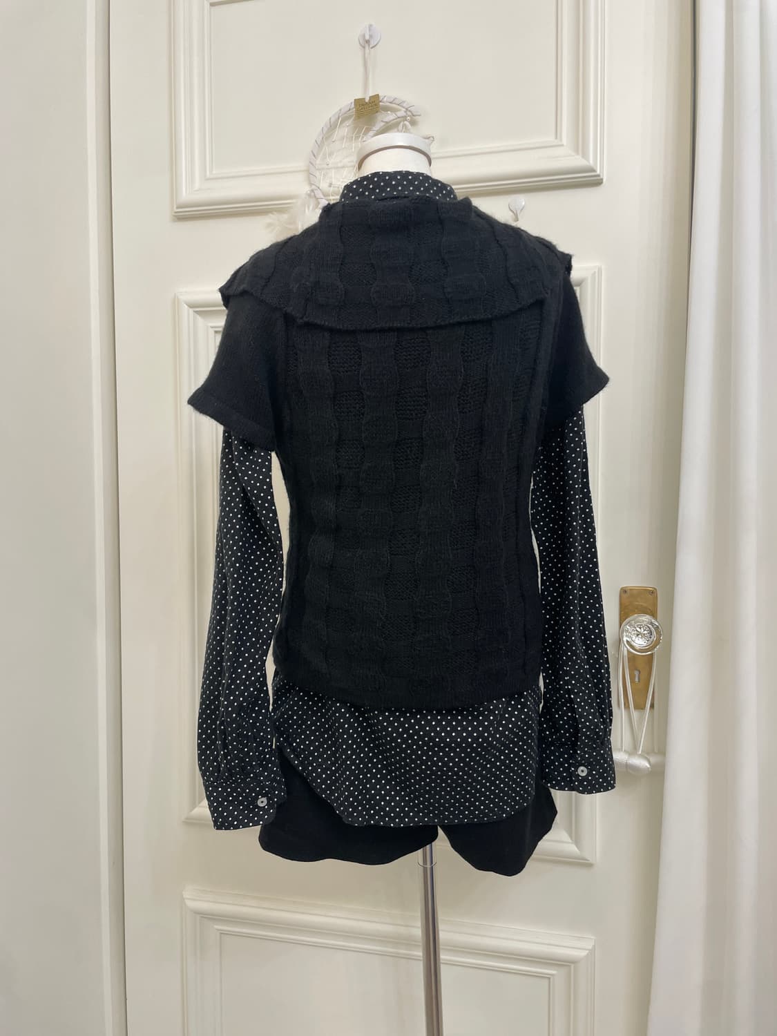 black mori twist half collar cardigan 상품이미지3