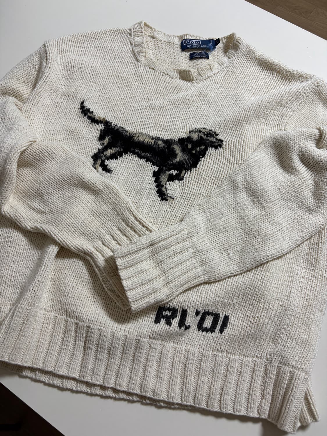 [ L ] 00s Polo dog hand knit (Rare) 상품이미지1