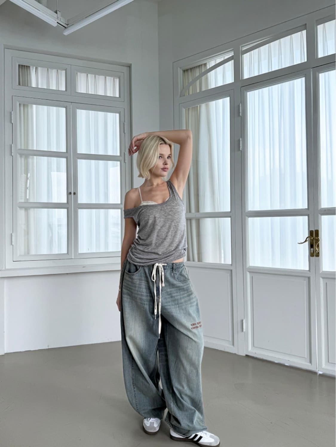 미스테리어스호텔 logo strap jeans 상품이미지2