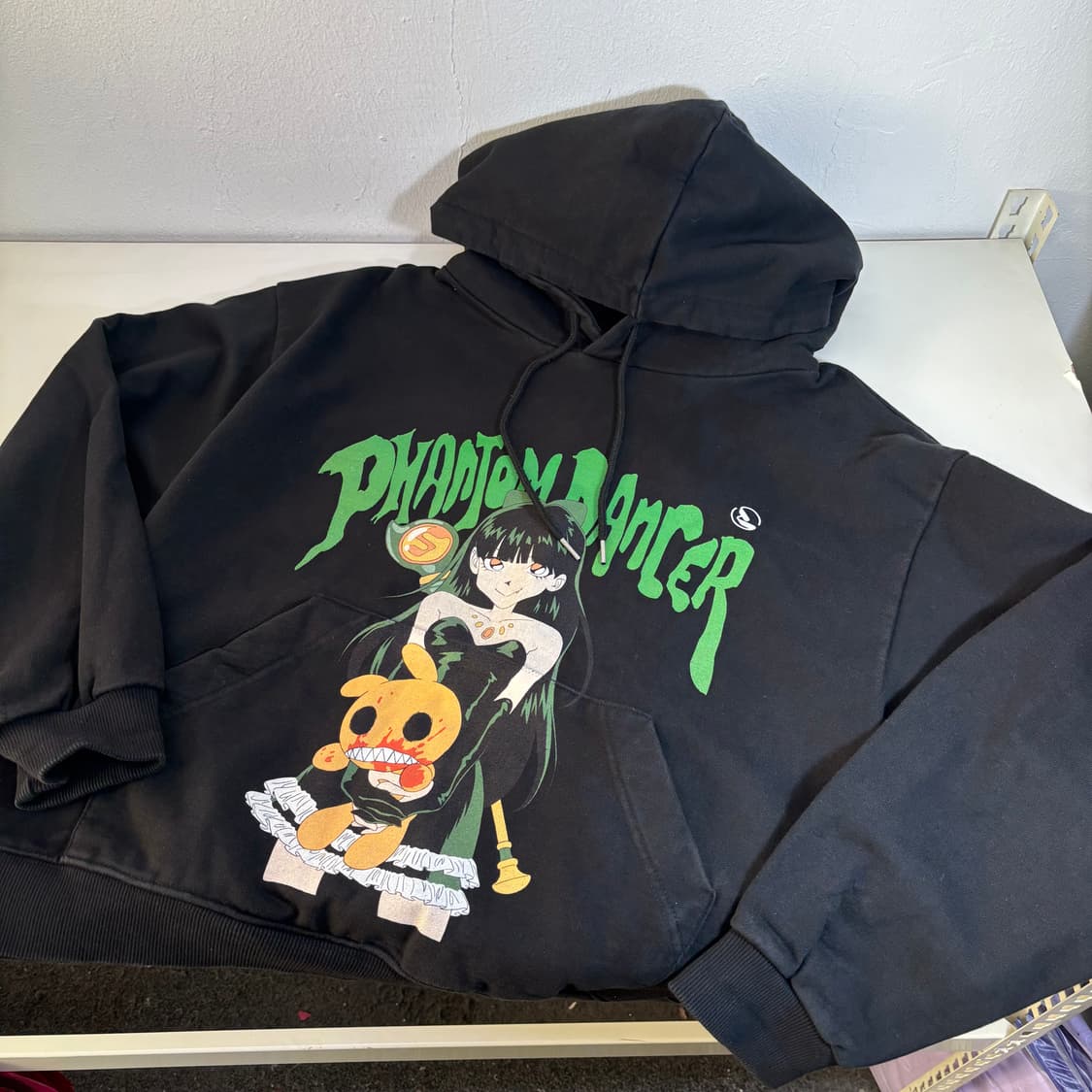 95-100 S 선데이오프클럽 블랙 루즈오버핏 스웻후드티 상품이미지2