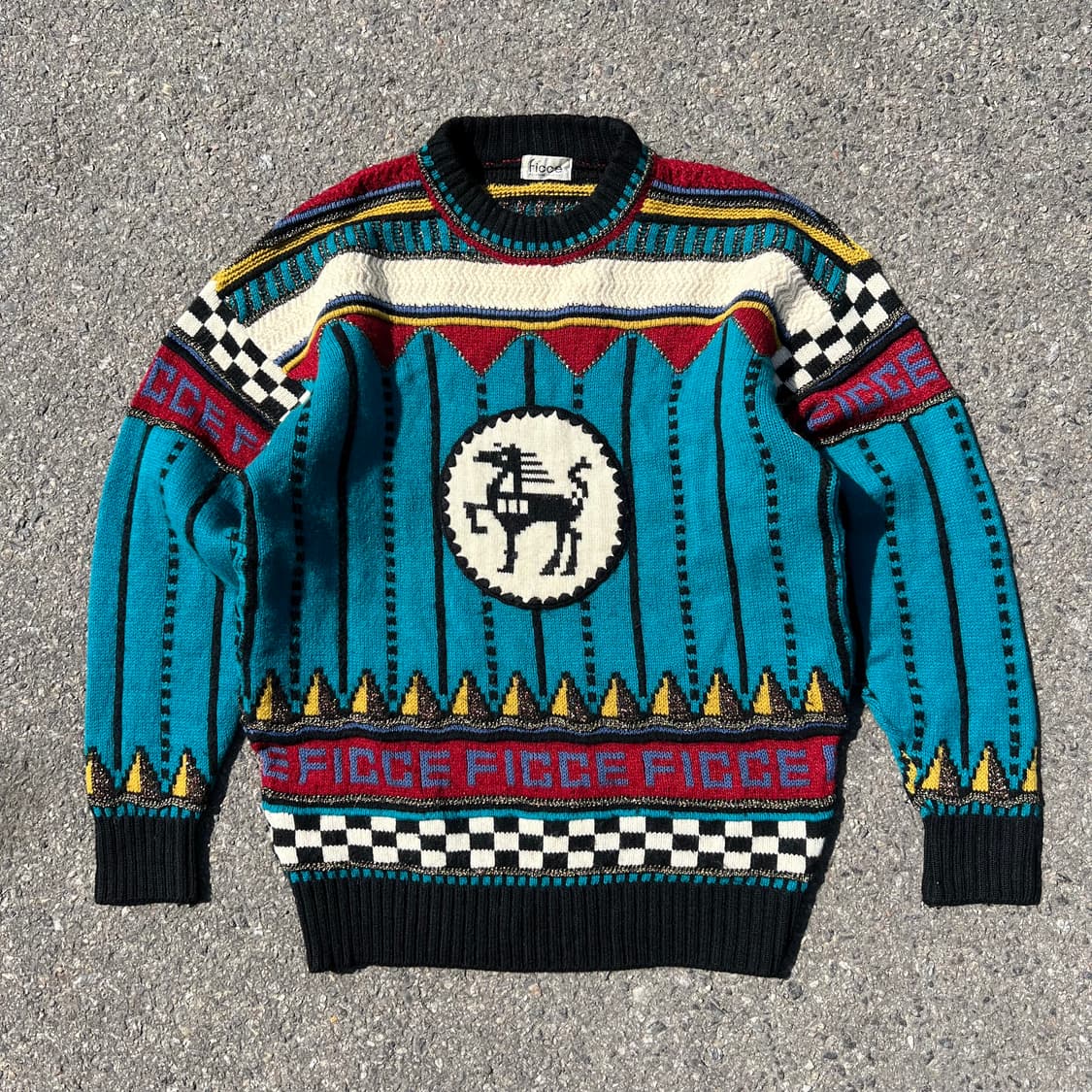 80’s Ficce 트로이 목마 니트 스웨터 상품이미지1