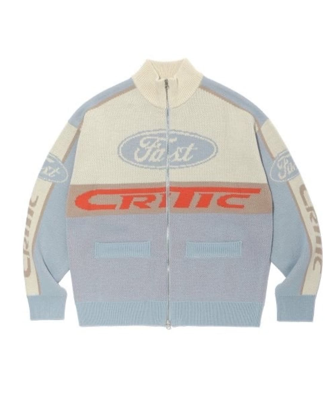 크리틱 레이싱 하늘 니트집업 상품이미지1