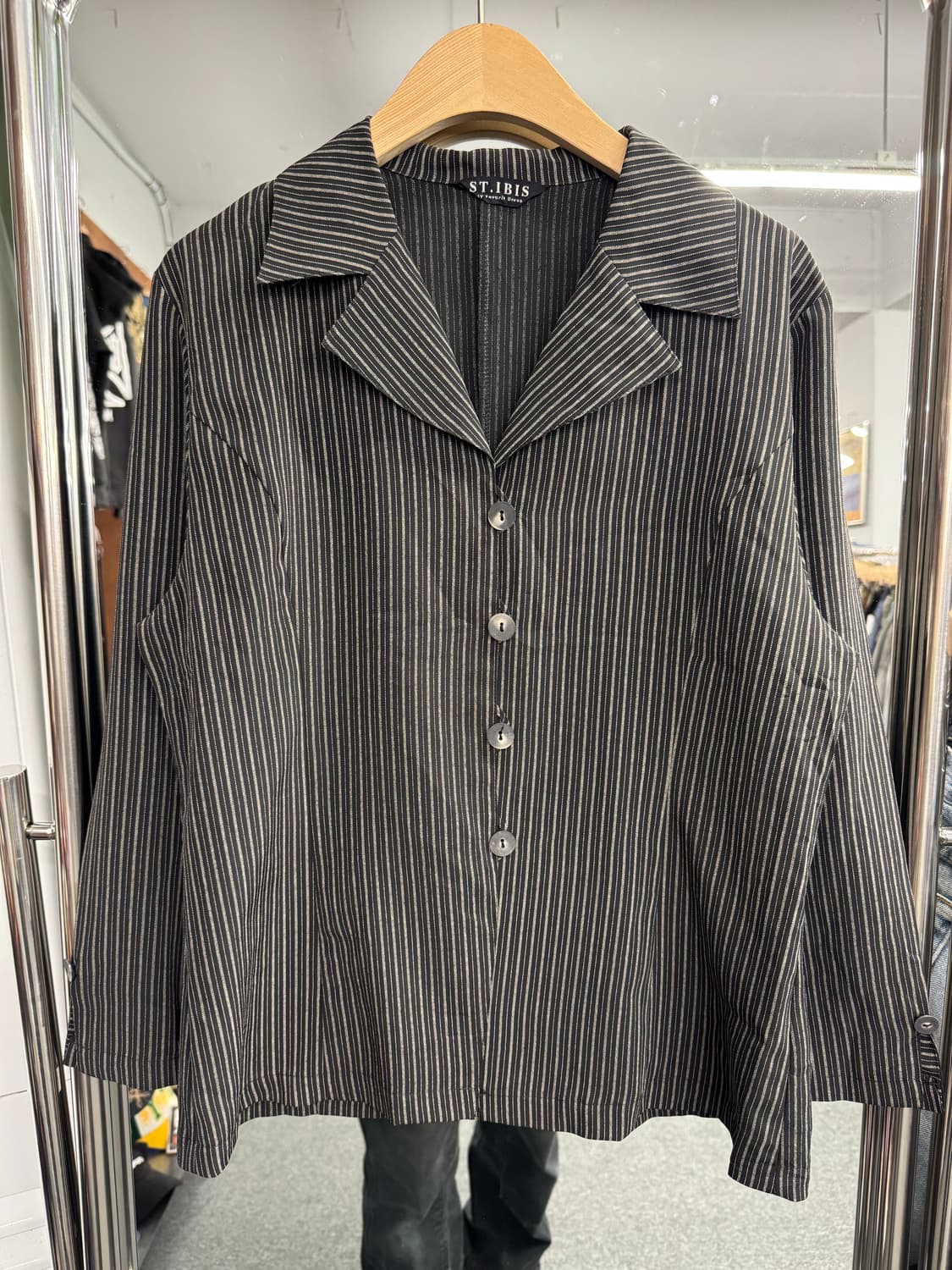 재패니즈 빈티지 우먼스 스트라이프 셔츠 상품이미지1