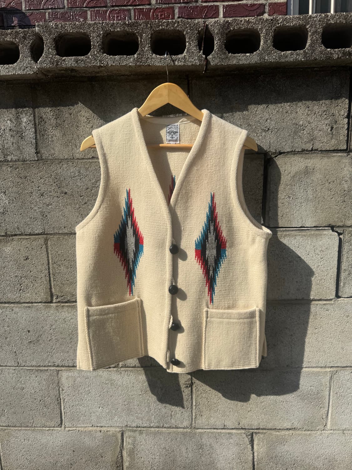 오르테가 핸드 우븐 울 네이티브 아메리칸 웨스턴 치마요 베스트 조끼 상품이미지1