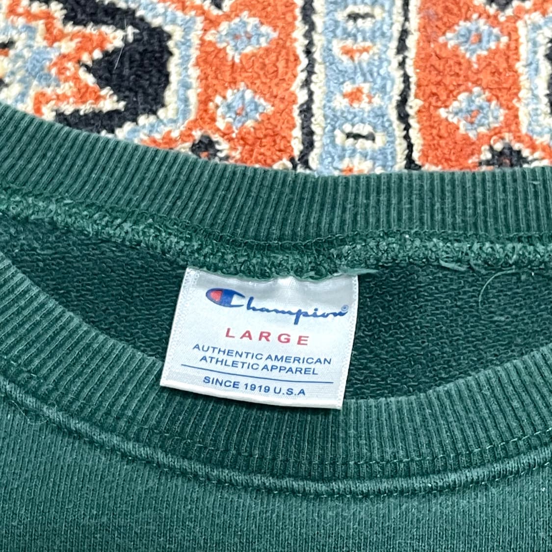 챔피온 딥그린 맨투맨 티셔츠 여성L 상품이미지3