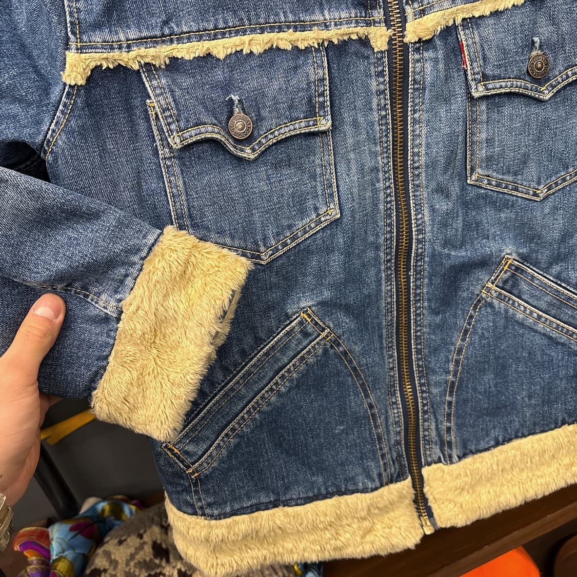 00s 리바이스 쉐르파 버클넥 웨스턴 데님 트러커 자켓 상품이미지5