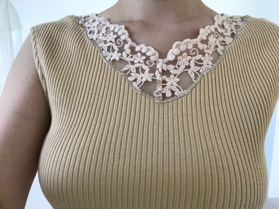vintage beige lace sleeveless 상품이미지6