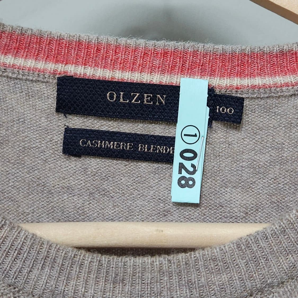 100)olzen 올젠 캐시미어 니트 베이지 상품이미지5