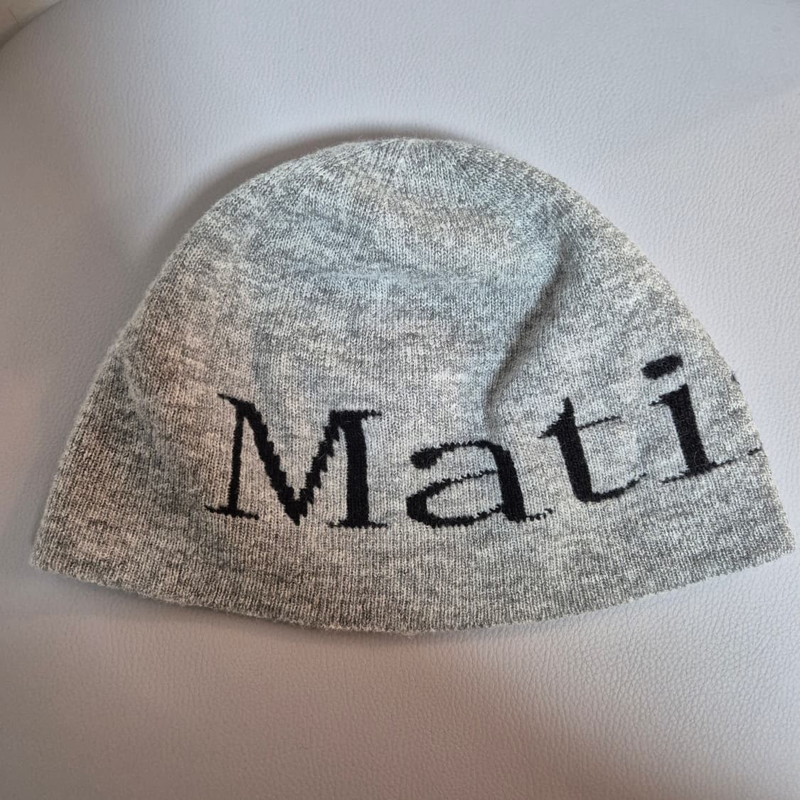 마뗑킴 로고 자카드 숏 비니 그레이 상품이미지2