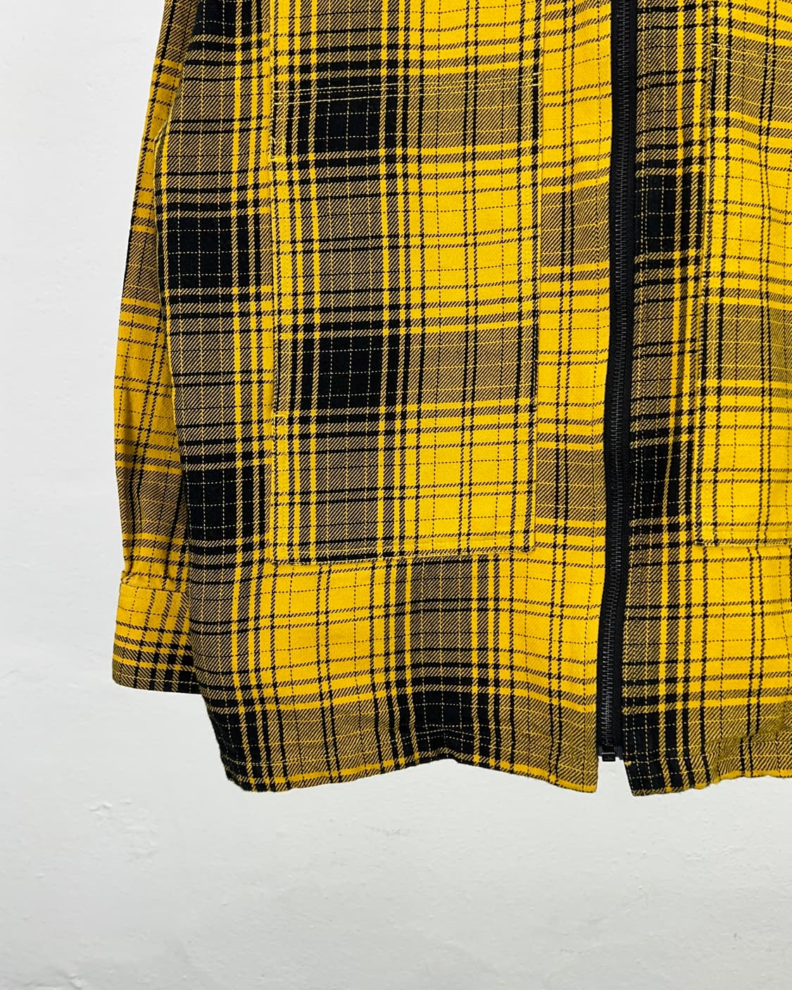 디키즈 블랙 옐로우 플란넬 롱 슬리브 후디 더블 포켓 셔츠 자켓 상품이미지4