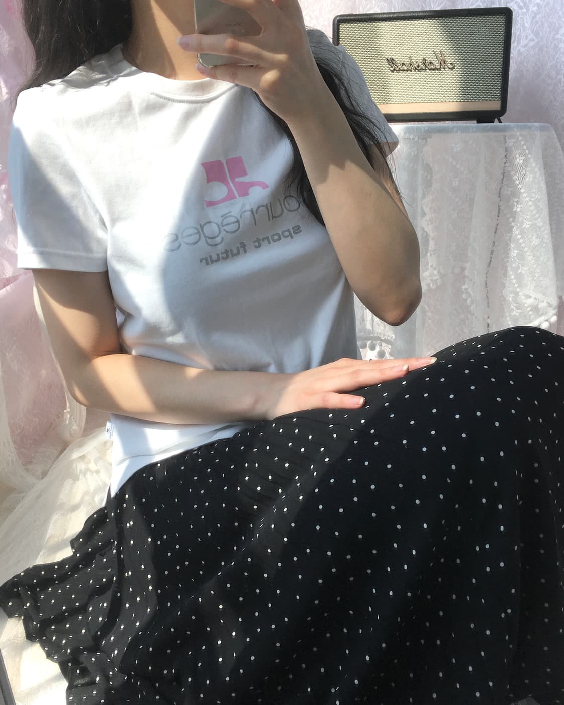 꾸레쥬 로고 반팔티 상품이미지3
