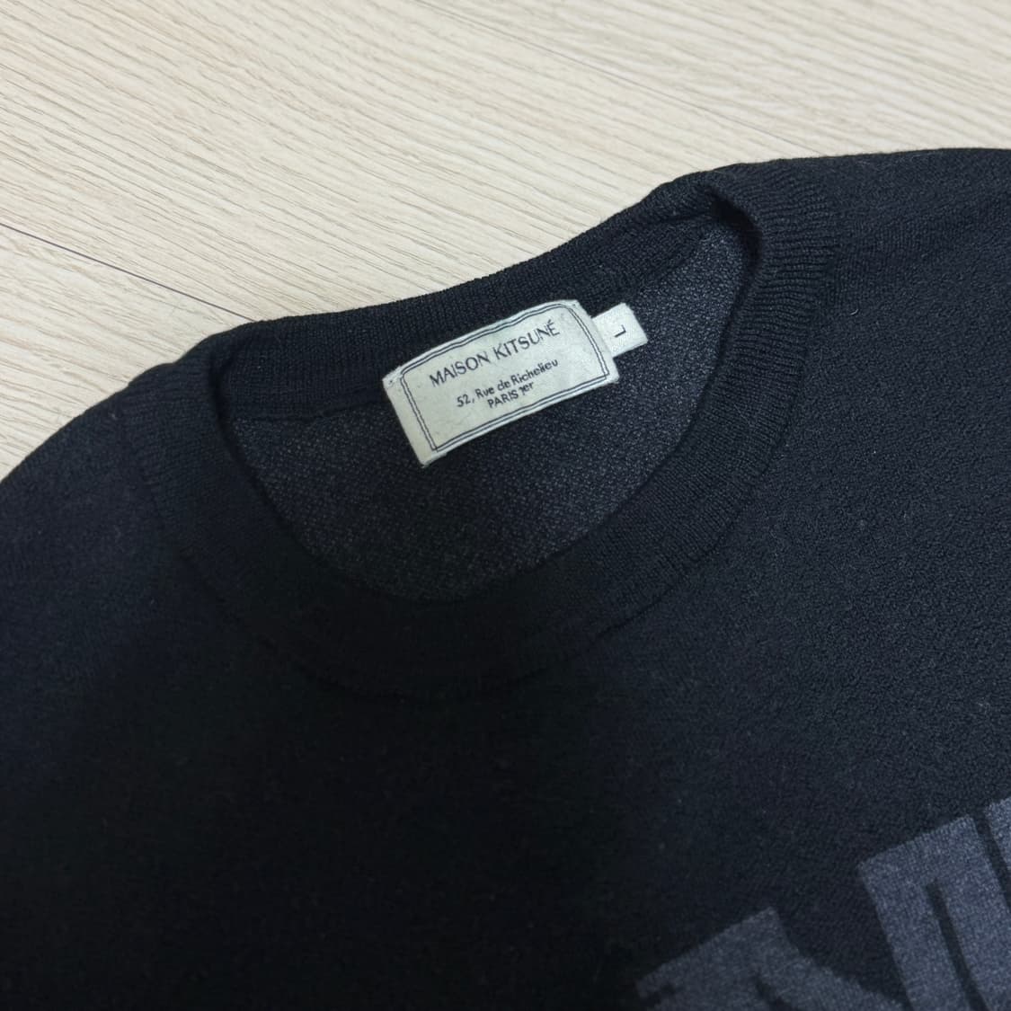 메종키츠네 니트 블랙 (L) 상품이미지3