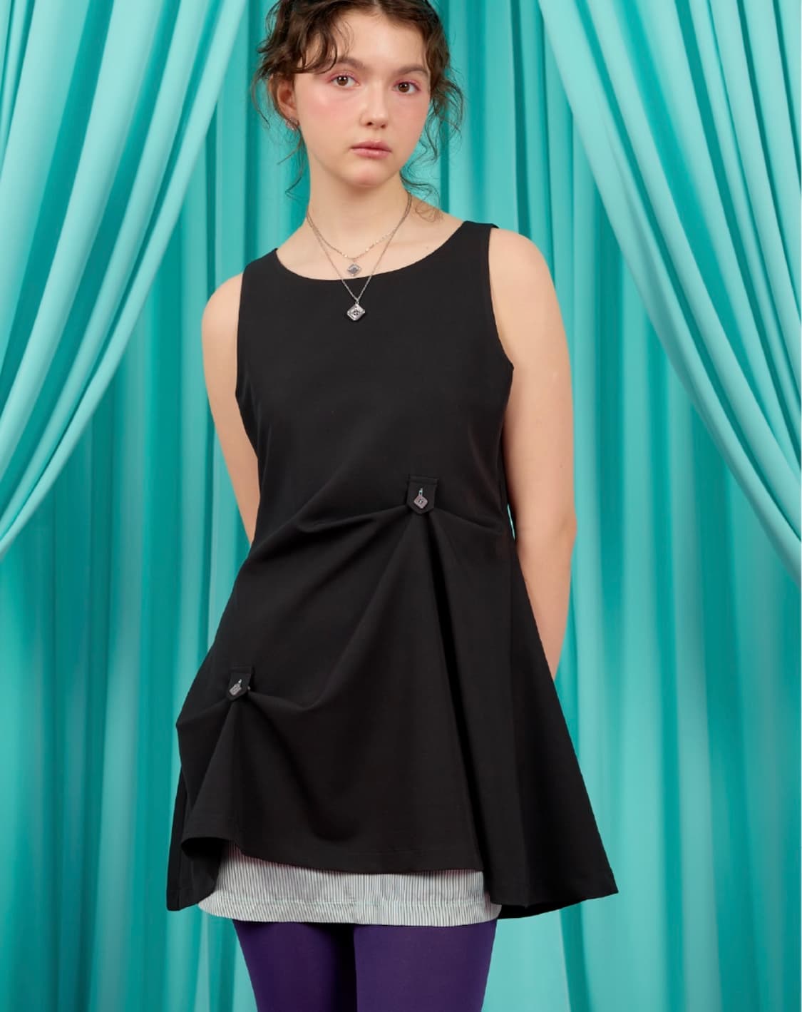 헤레틱 BUTTON FLARED MINI DRESS 상품이미지3