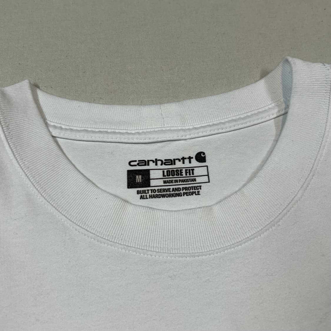 M) 칼하트 루즈핏 포켓 반팔티 화이트 상품이미지6