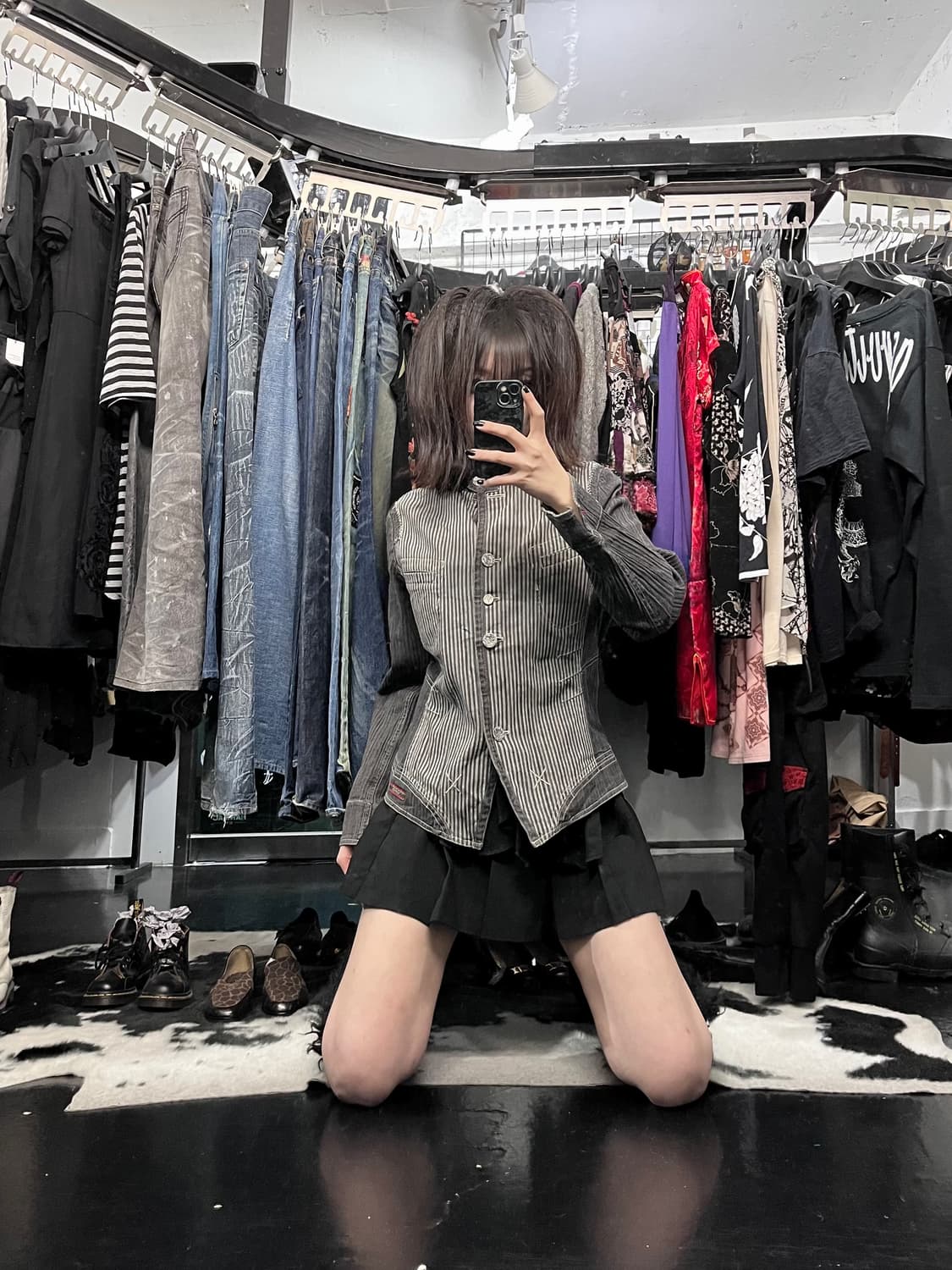 일본 빈티지 슬림핏 스트라이프 자켓 상품이미지1