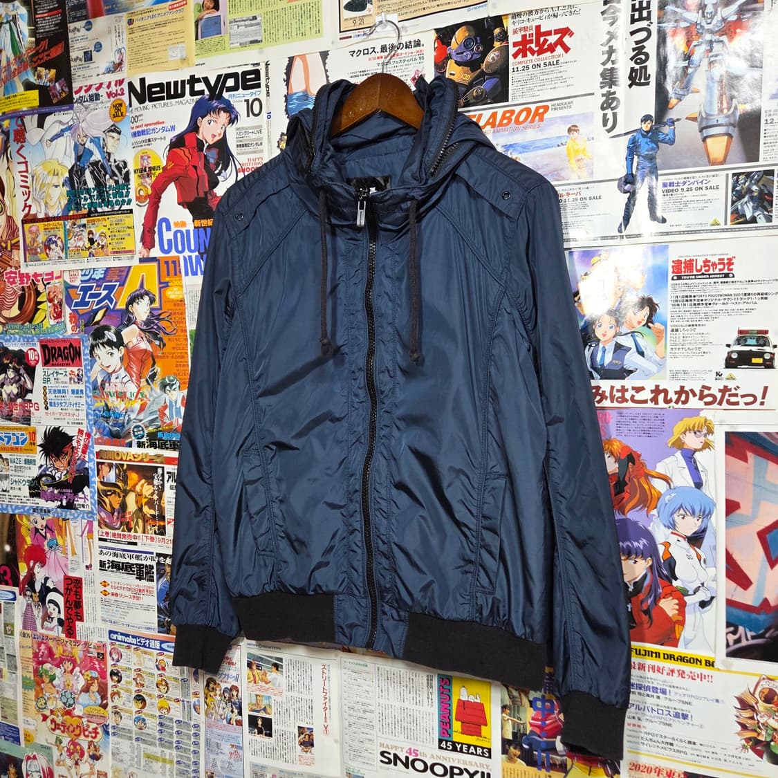 TBJ 빈티지 락시크 네이비 하이넥 바람막이 블루종 상품이미지2