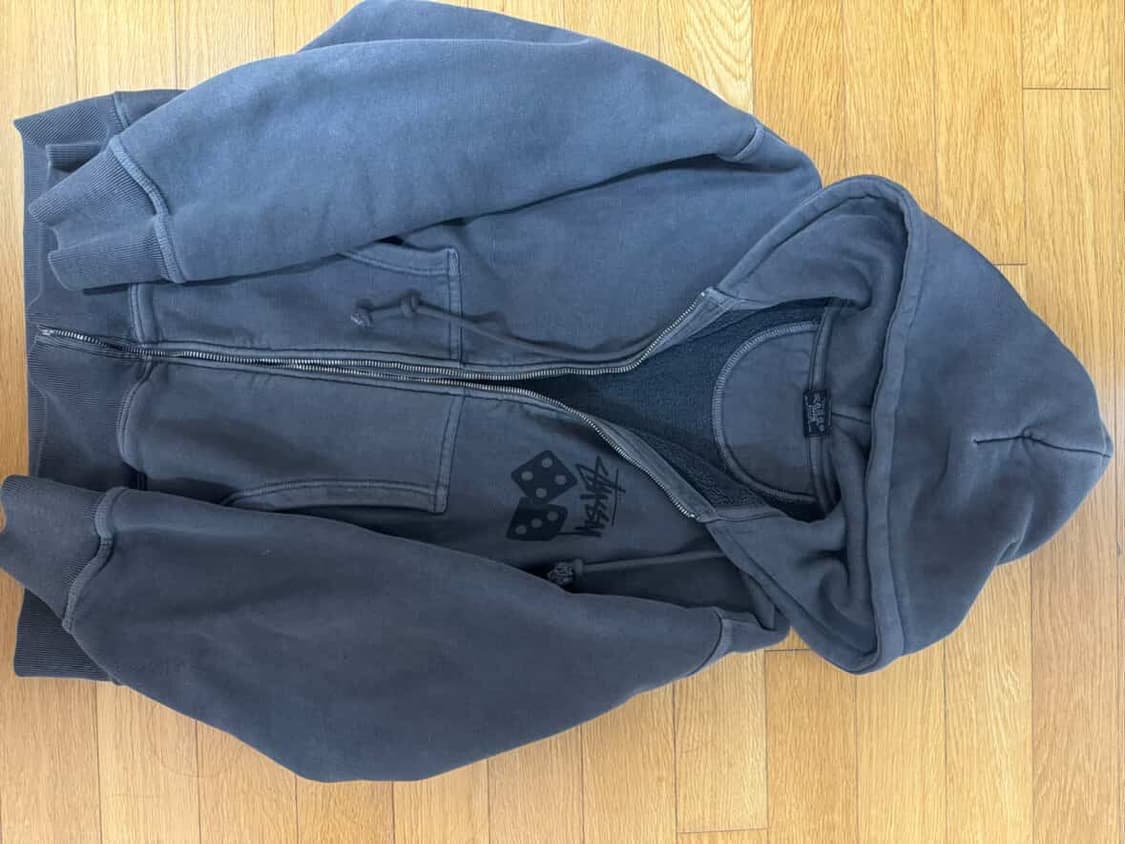 스투시 피그먼트 다이드 다이스 집 후드 블랙 상품이미지2