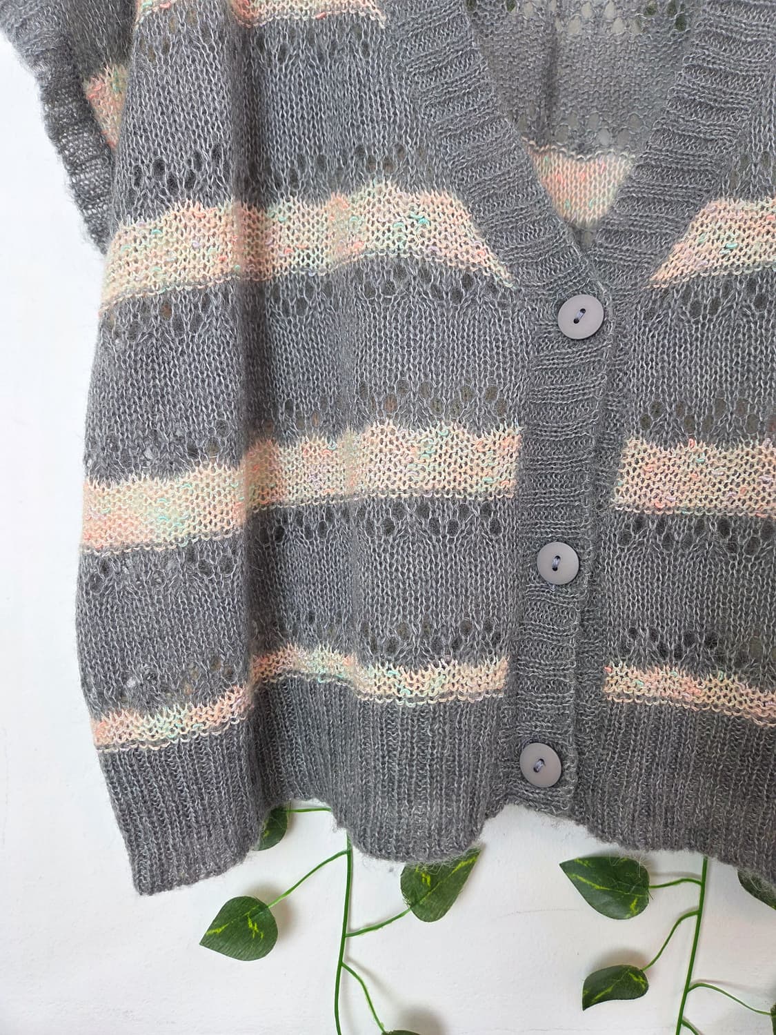 색실 콕콕 스트라이프 베스트 상품이미지4