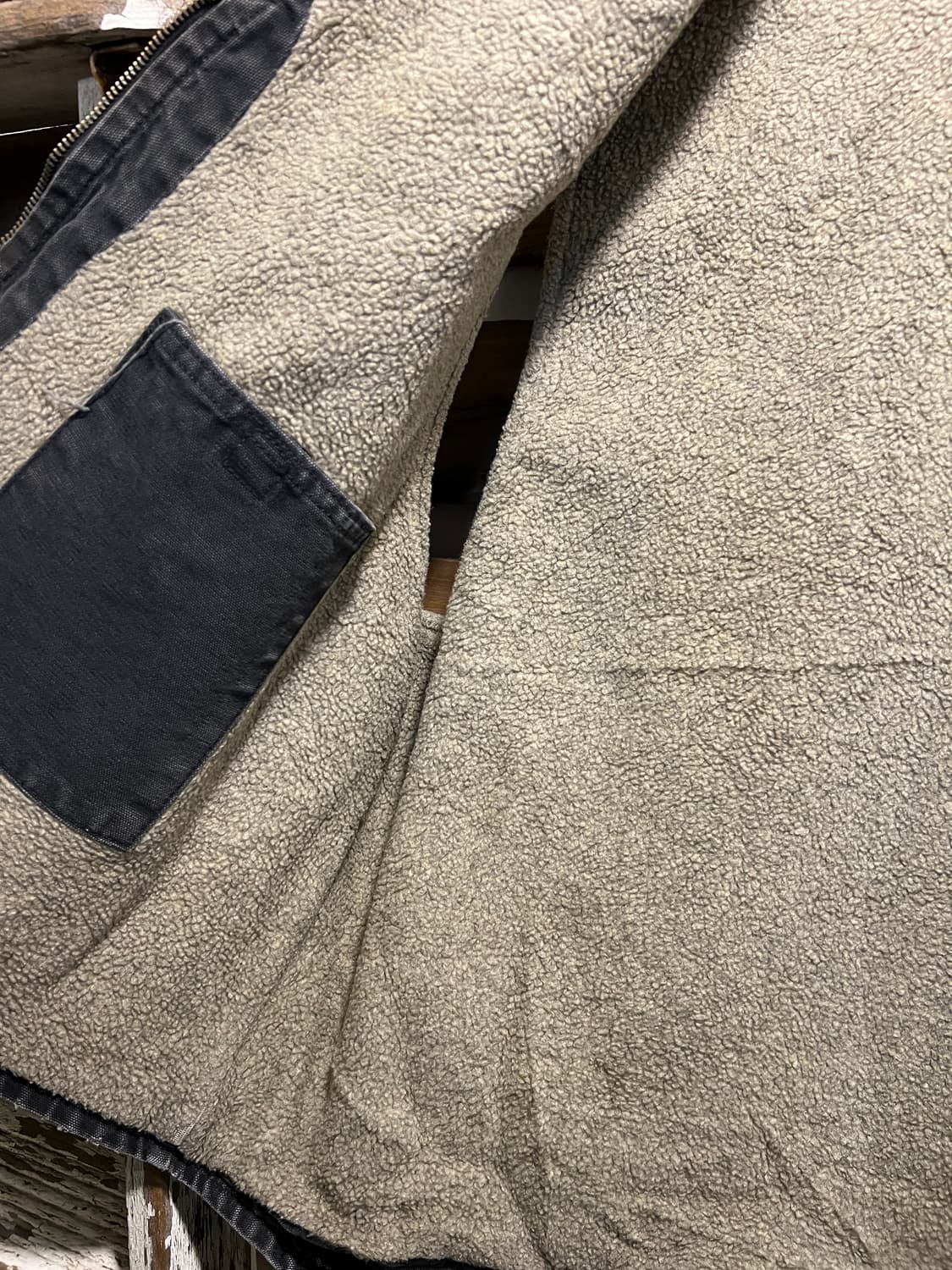 [2XL]칼하트 USA 플리스 라이닝 빈티지 워싱 블랙 워크 베스트 상품이미지5