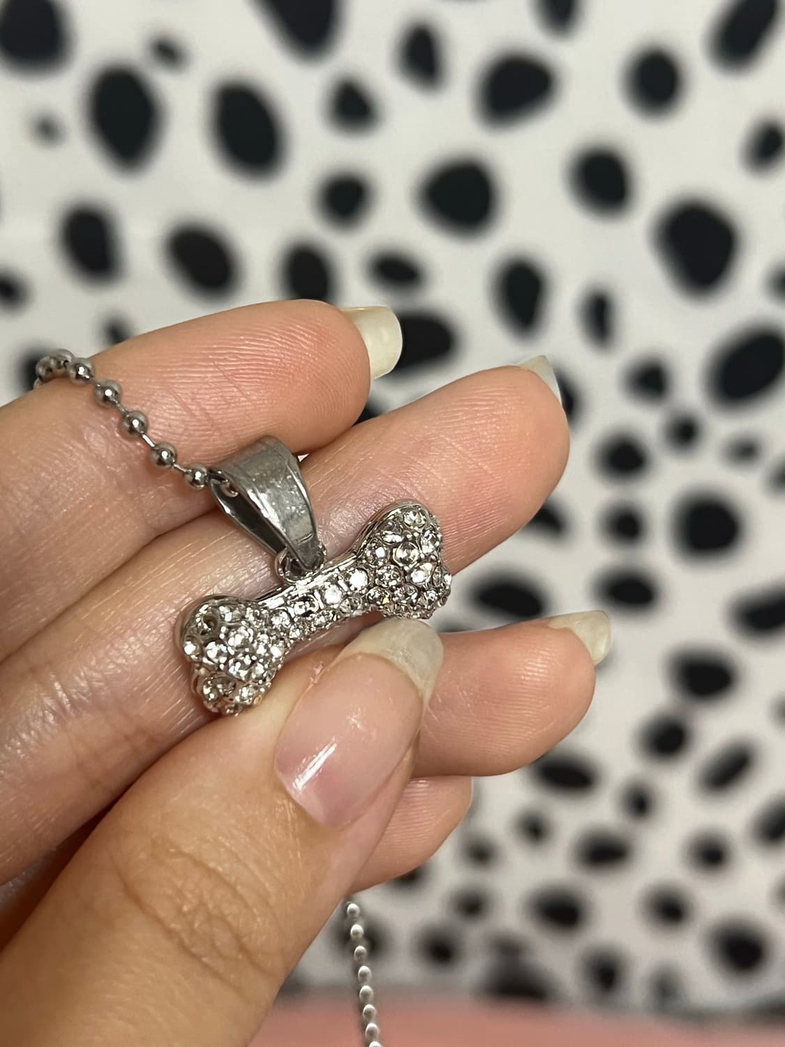 갸루 펑크 큐빅 강아지 뼈다귀 데일리 목걸이 상품이미지5