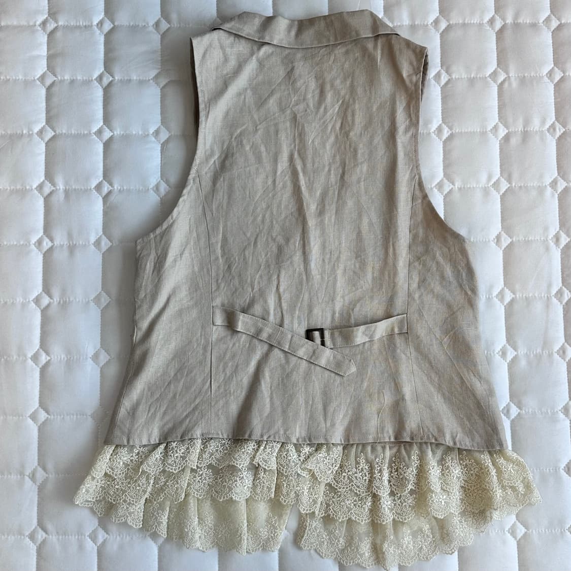 axes femme(악세스팜므) 내추럴 린넨 레이스 베스트 조끼 상품이미지3