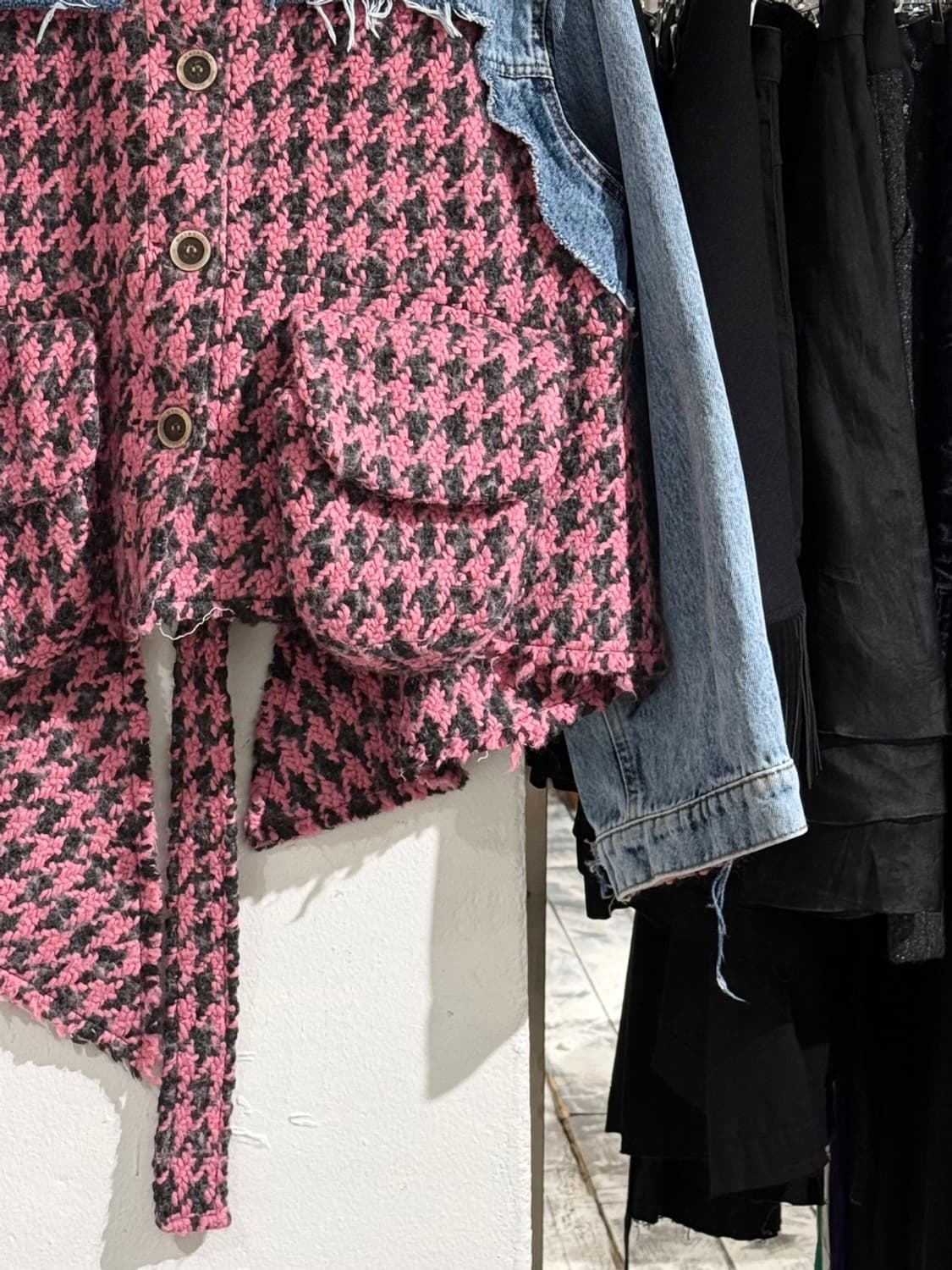 나타샤 진코 데님 하운드투스 트위드 비대칭 자켓 상품이미지5