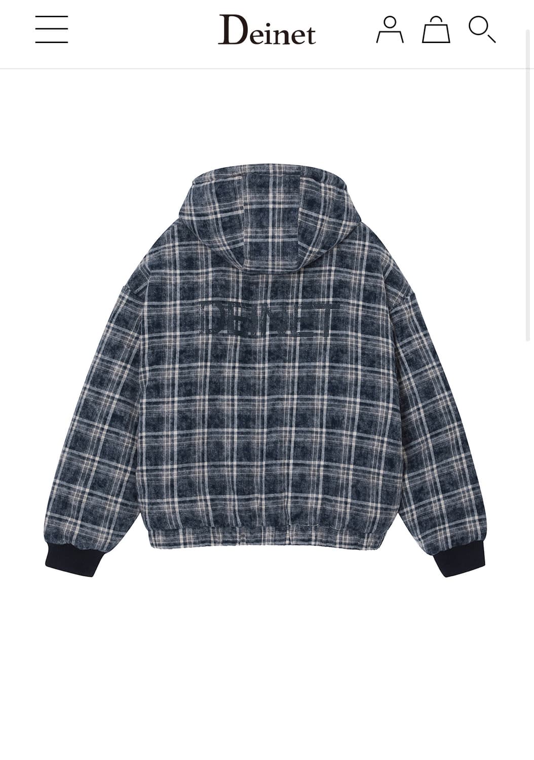 다이닛 CHECK PADDING JACKET IN NAVY 상품이미지2