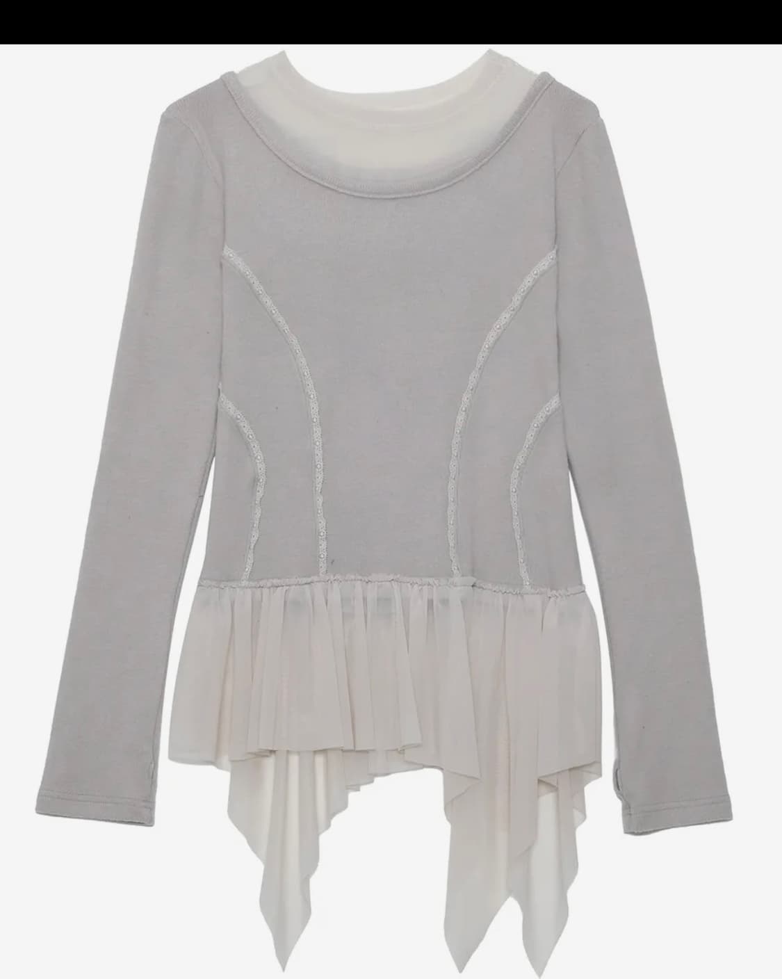 플레어업 레이어드 레이스 프릴 롱슬리브 상품이미지1