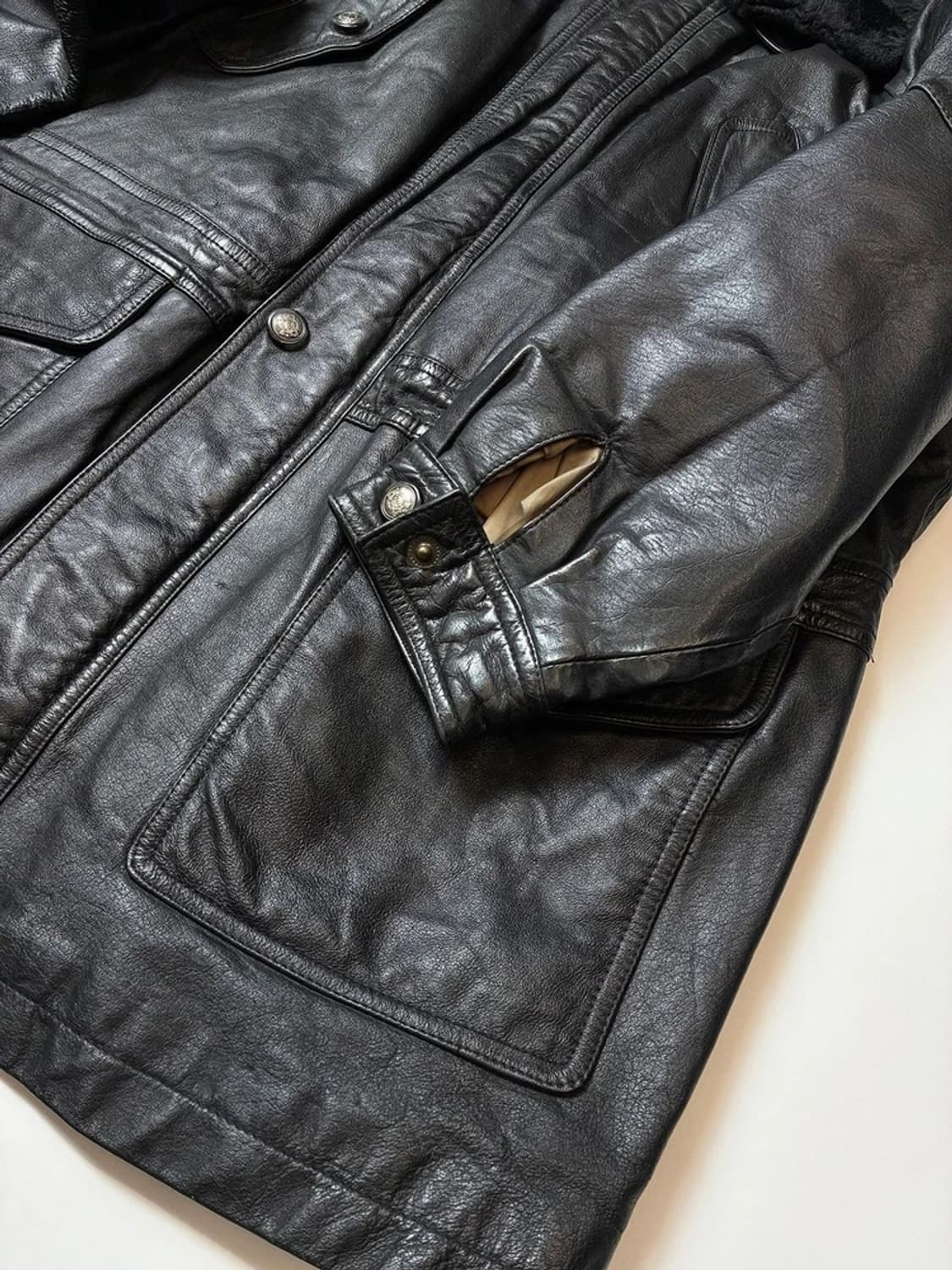 Brettons 90's 유틸리티 양가죽 하프 코트 PN8475 상품이미지5