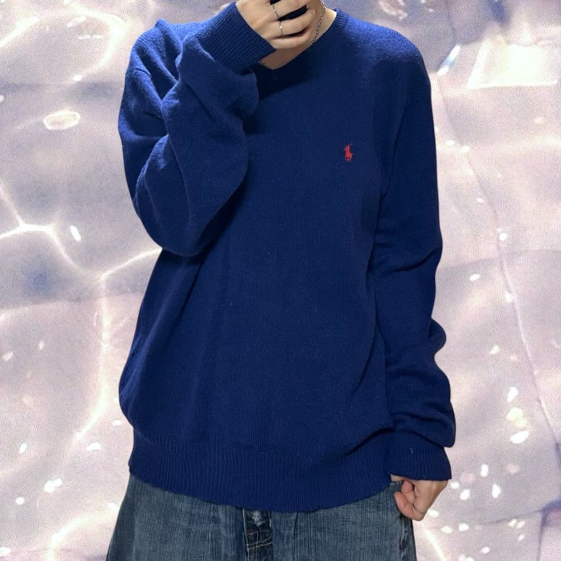 폴로 랄프로렌 램스울 브이넥 니트 네이비 XL 상품이미지1