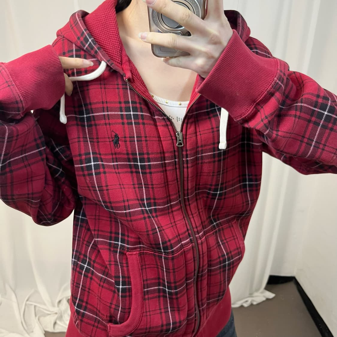 Polo tartan check thermal zip-up hoodie 상품이미지3