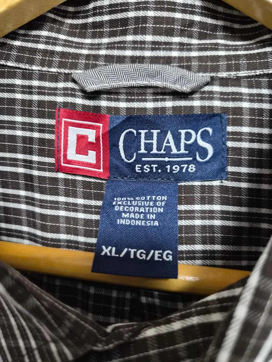 챕스 새상품 체크 코튼 셔츠 XL사이즈 - S287 상품이미지4