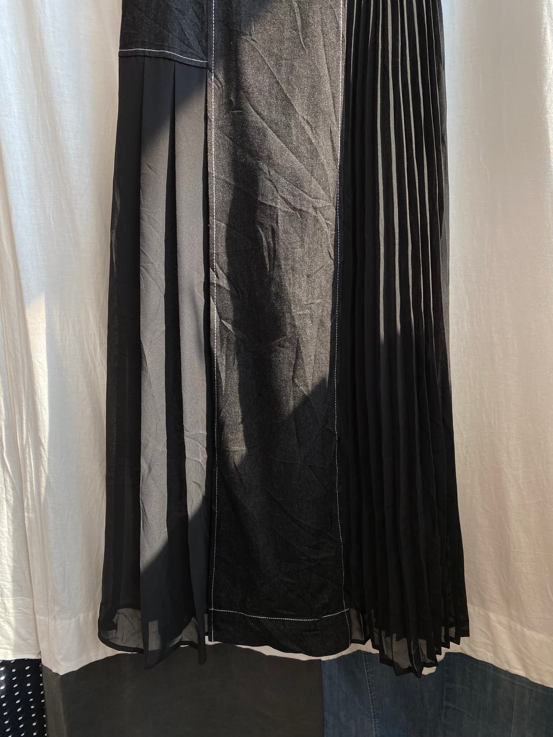 데님 플리츠 롱원피스(M) 상품이미지5