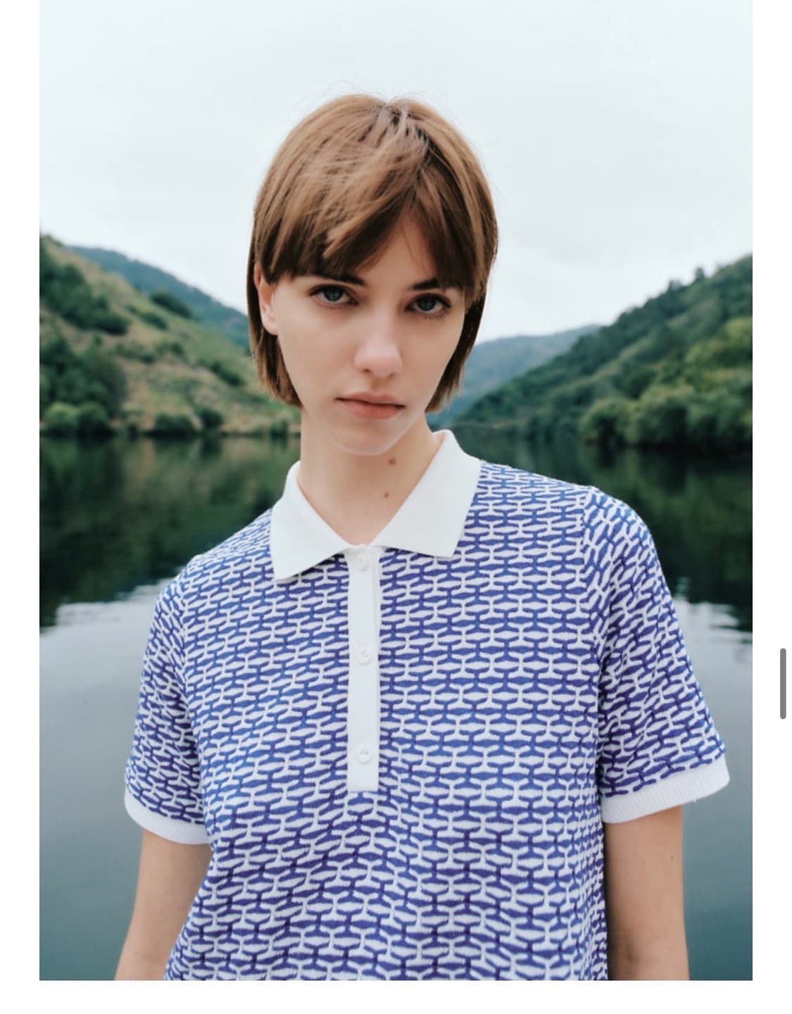 Zara 블루 패턴 니트 팬츠 셋업 상품이미지1