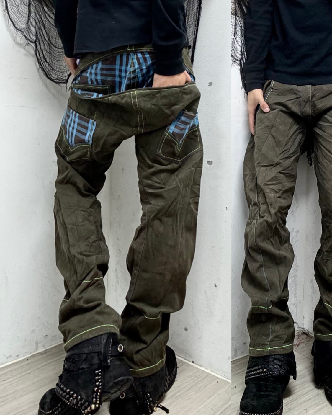 Back Zipper Check Detail Curve Jaens 상품이미지1