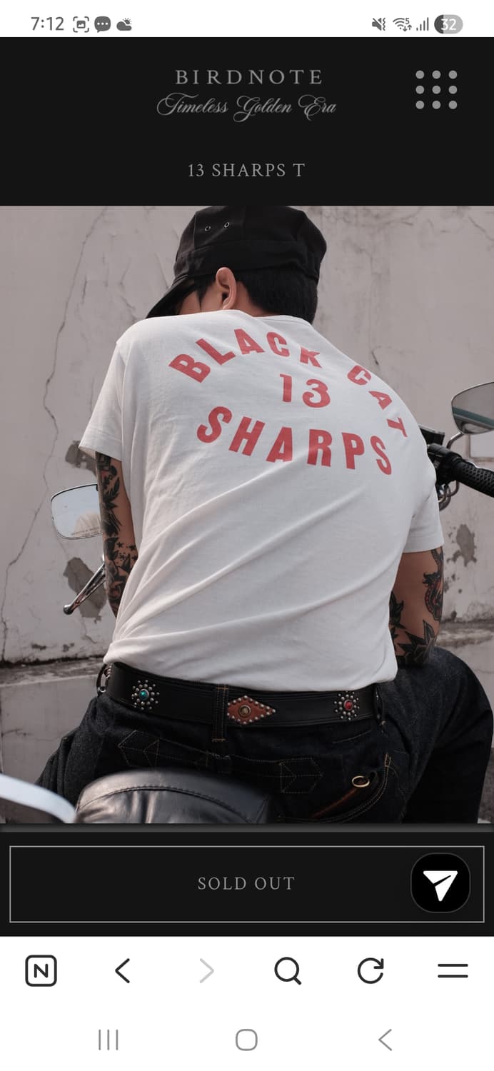 구매) 버드노트 티셔츠 42,44 구매합니다 상품이미지1