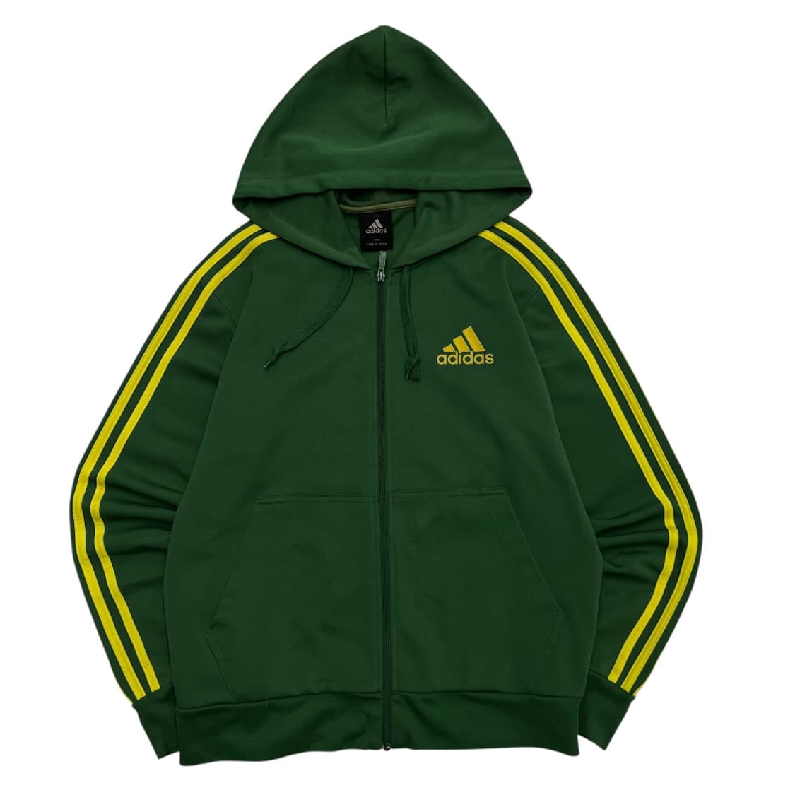 아디다스 옐로우라인 그린후드 트랙탑 100 상품이미지3